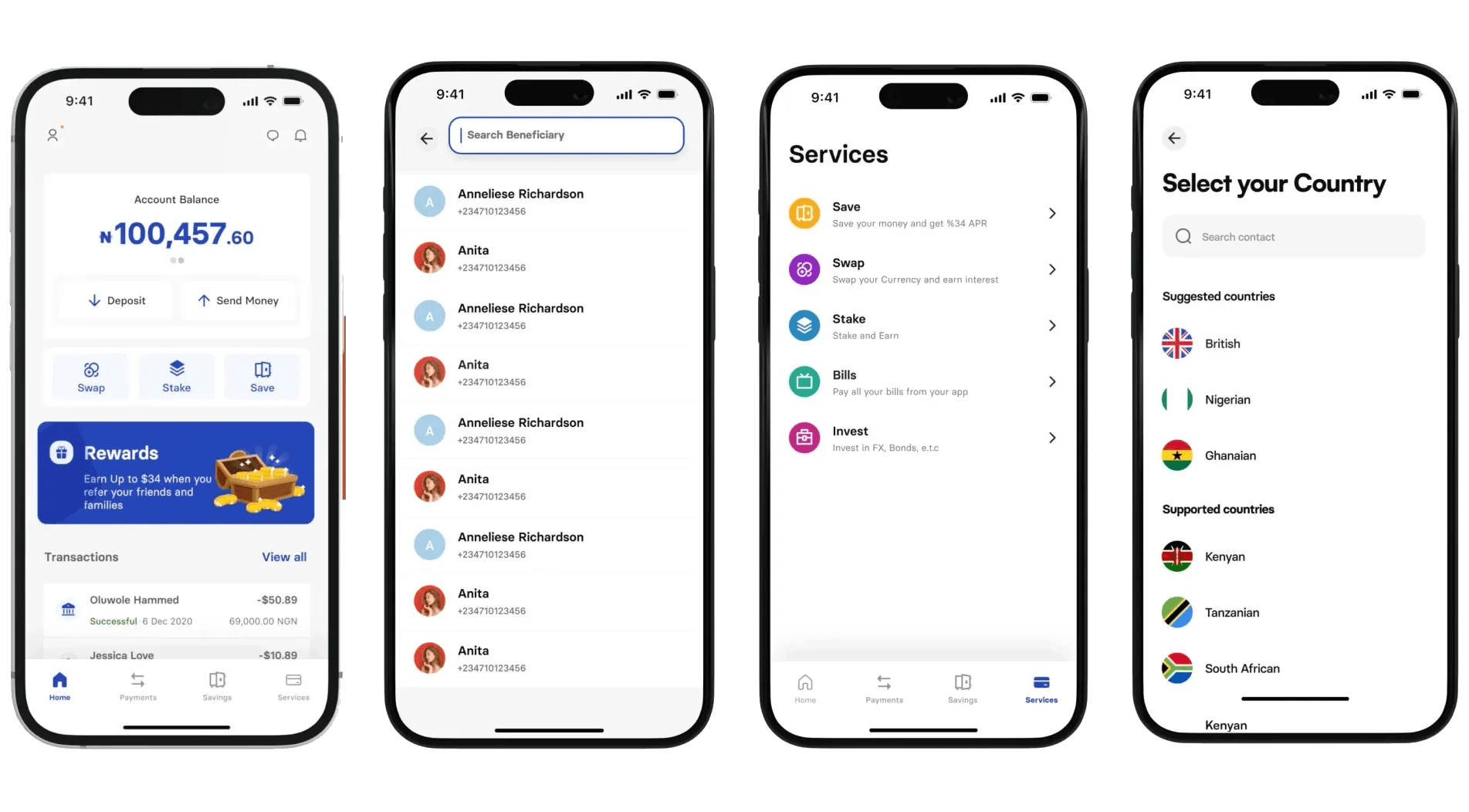 Image showing the screens of the Xend app